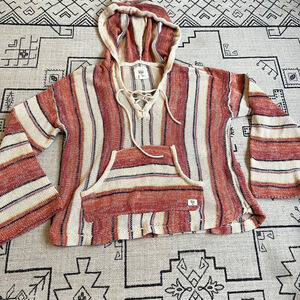 Billabong Striped Hoodie - Red, Cream, Tan